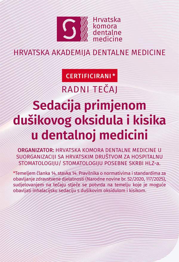 HADM-Sedacija primjenom dušikovog oksidula i kisika u dentalnoj medicini